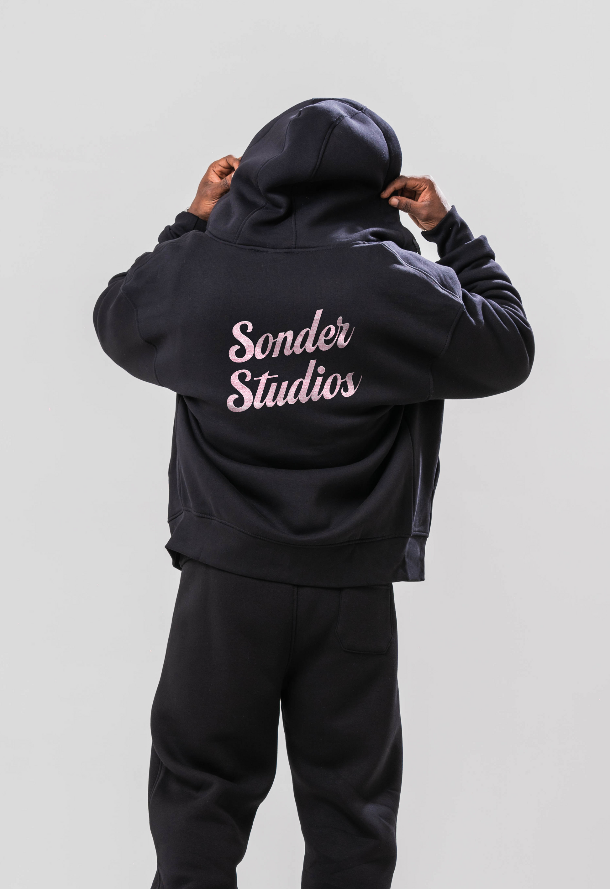 Sonder Studios Joggers Hoodie full black tracksuit, back image