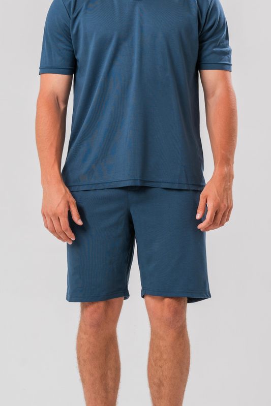 Sonder blue shorts. Front image 