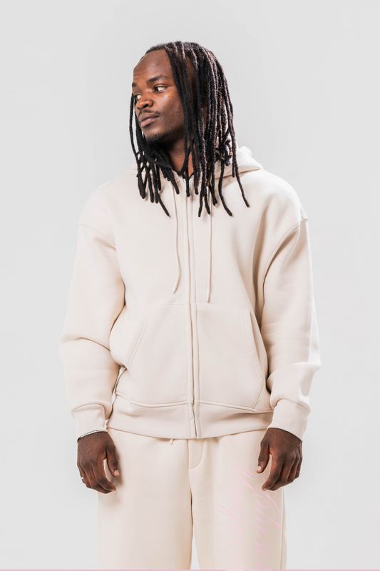 Sonder Studios Joggers Hoodie full Beige tracksuit, front image