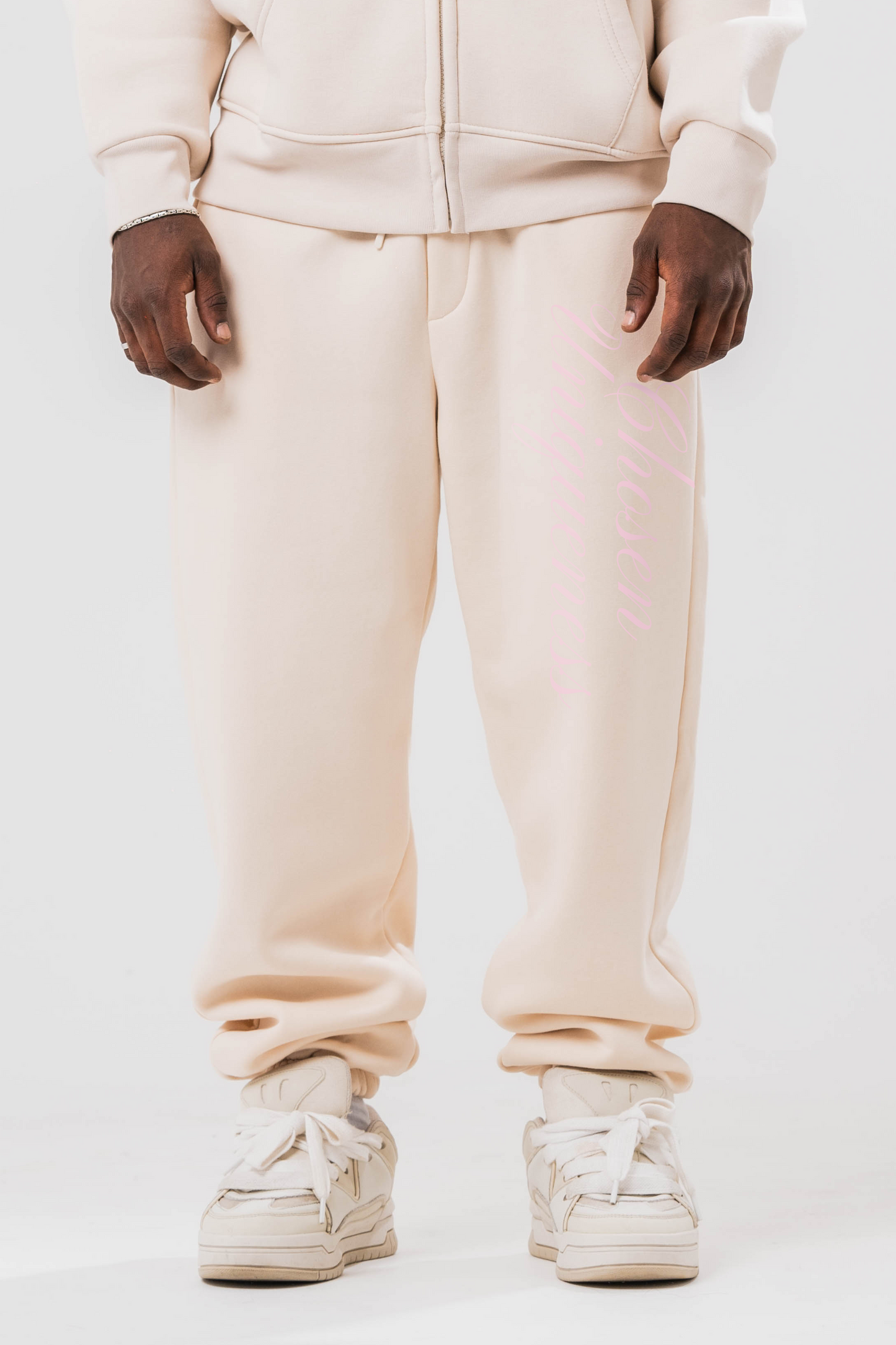 Sonder Studios Joggers Hoodie full Beige tracksuit, front image